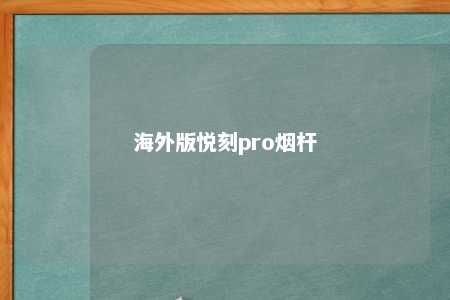 海外版悦刻pro烟杆