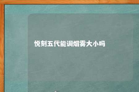 悦刻五代能调烟雾大小吗