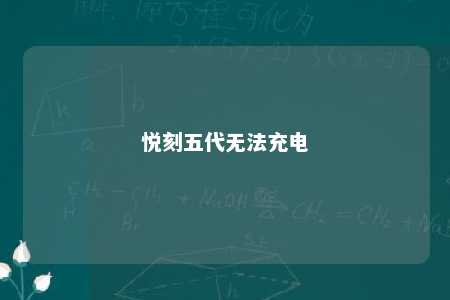 悦刻五代无法充电